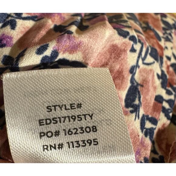 Lulus Express Yourself Blush Pink Floral Print Satin Babydoll Dress Size Large L - Picture 15 of 16